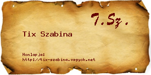 Tix Szabina névjegykártya