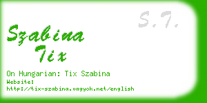szabina tix business card